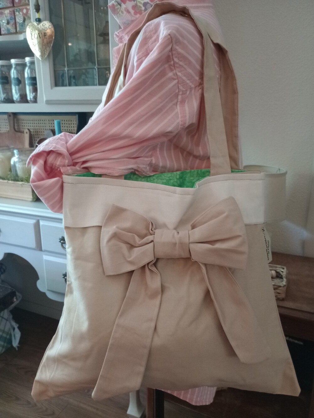 Old Navy Pink and White Striped Button-Up with Floral Ruffle Collar - Picture 9 of 11